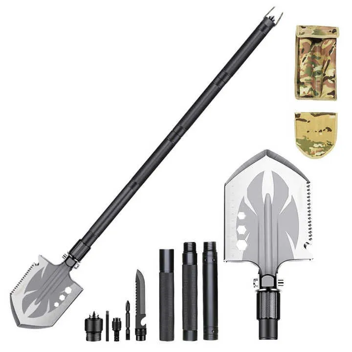مجرفة متعددة الوظائف للتخييم والاستكشاف في . Multifunctional Shovel for Camping and Outdoor