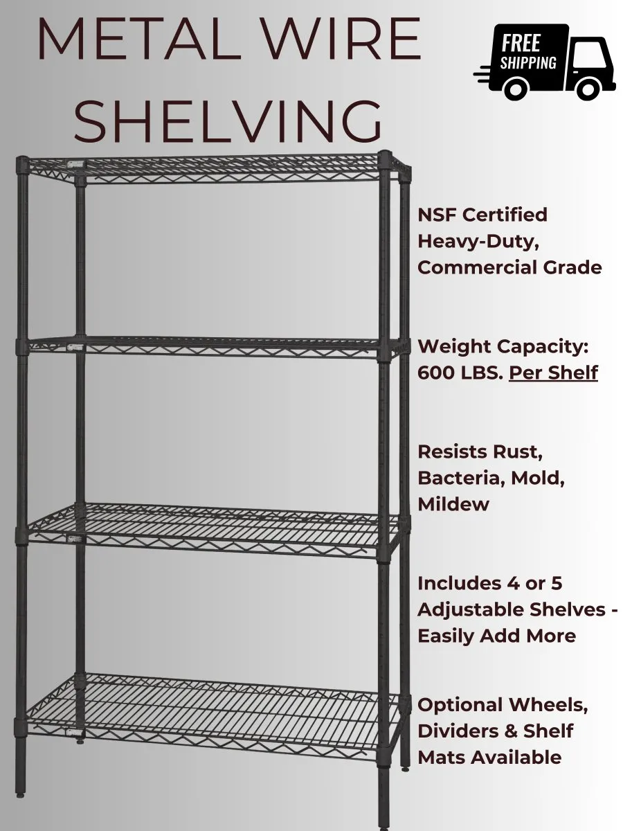 12 Inch Deep Metal Wire Shelving Unit