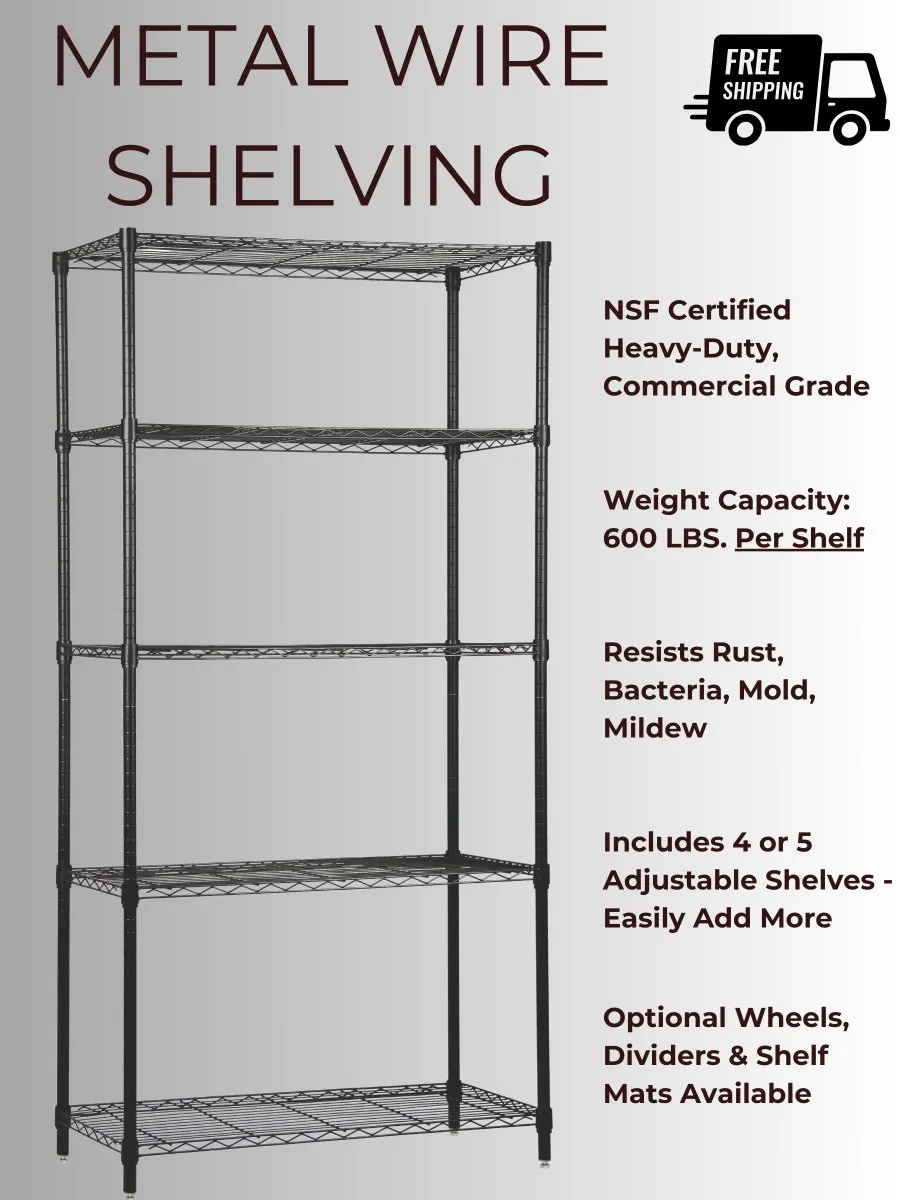 12 Inch Deep Metal Wire Shelving Unit