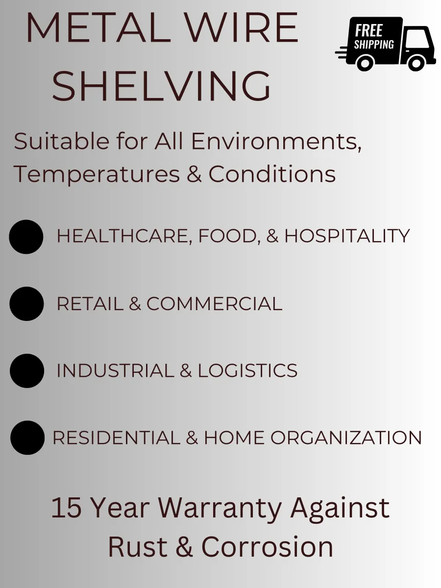 12 Inch Deep Metal Wire Shelving Unit