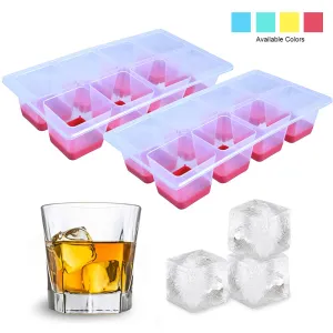 2 Jumbo Silicone Ice Cube Tray Whiskey Large Mold Red Party Bar Cocktails Drink