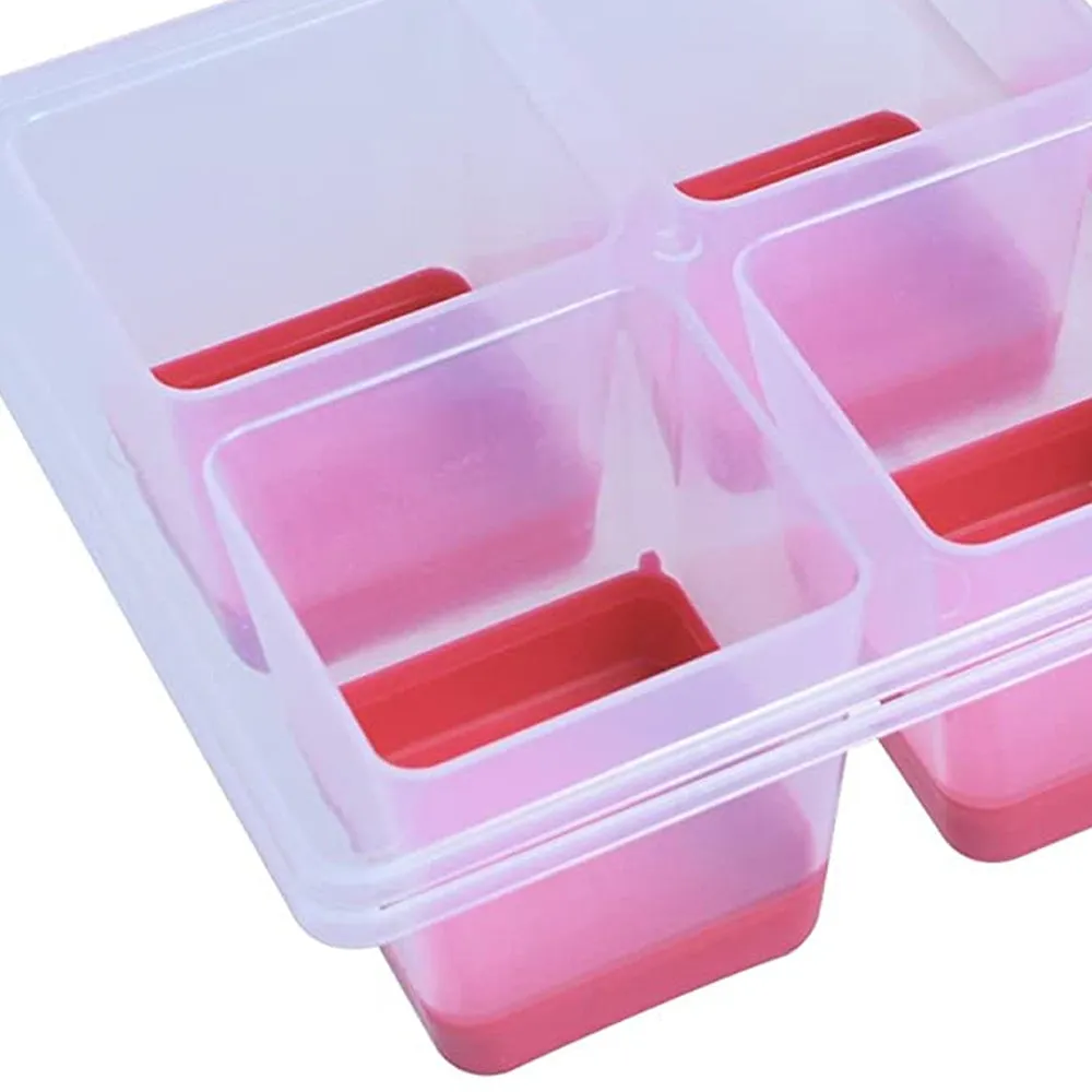 2 Jumbo Silicone Ice Cube Tray Whiskey Large Mold Red Party Bar Cocktails Drink