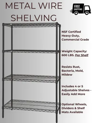 36 Inch Deep Metal Wire Shelving Unit