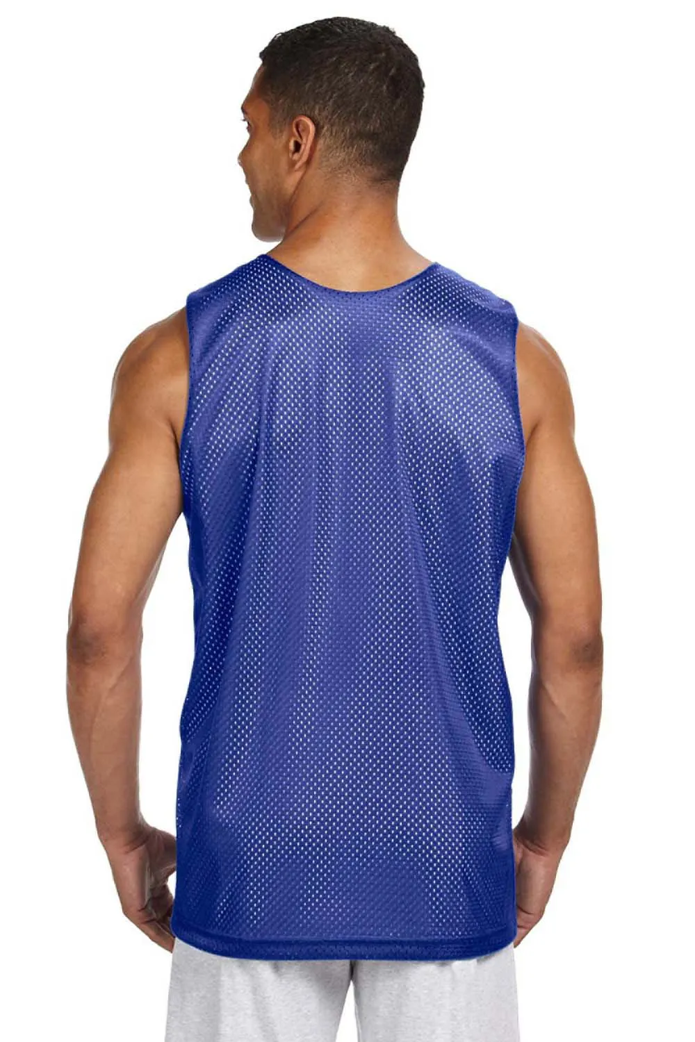 A4 Mens Reversible Mesh Moisture Wicking Tank Top - Royal Blue