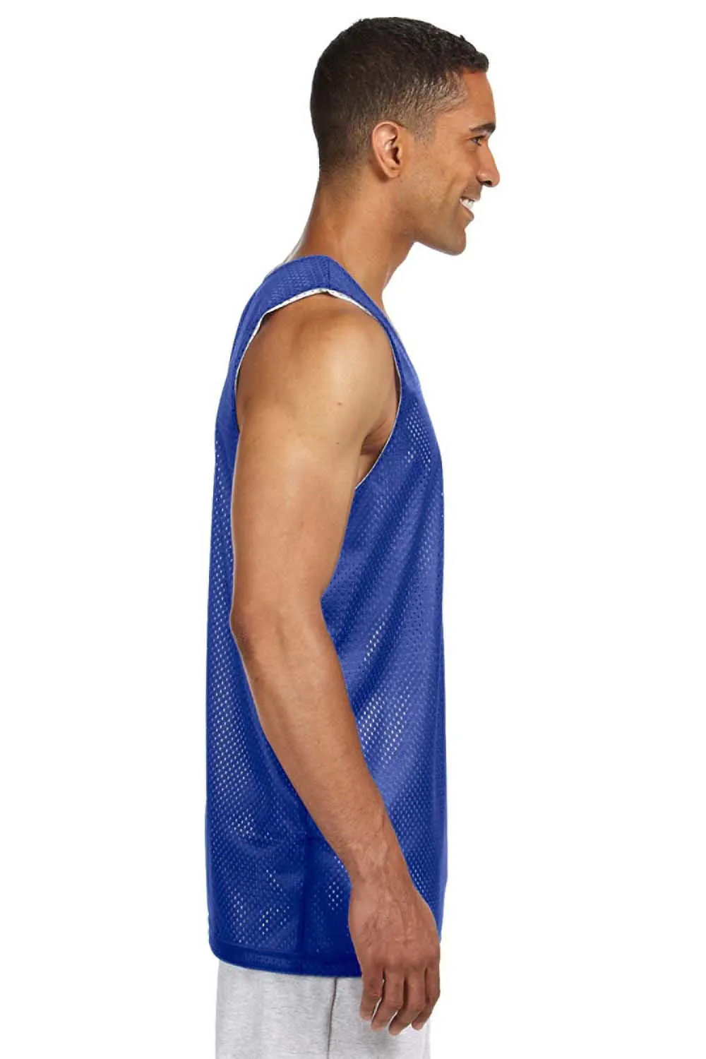 A4 Mens Reversible Mesh Moisture Wicking Tank Top - Royal Blue