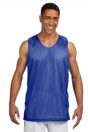 A4 Mens Reversible Mesh Moisture Wicking Tank Top - Royal Blue