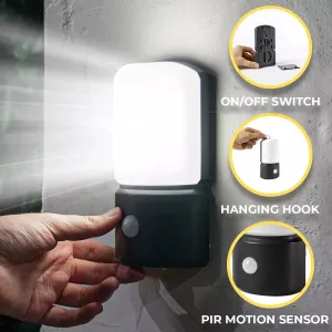 Battery-Powered LED PIR Motion Sensor Security Wall Light | Outdoor & Indoor Safety Light for House, Camping, and Garden