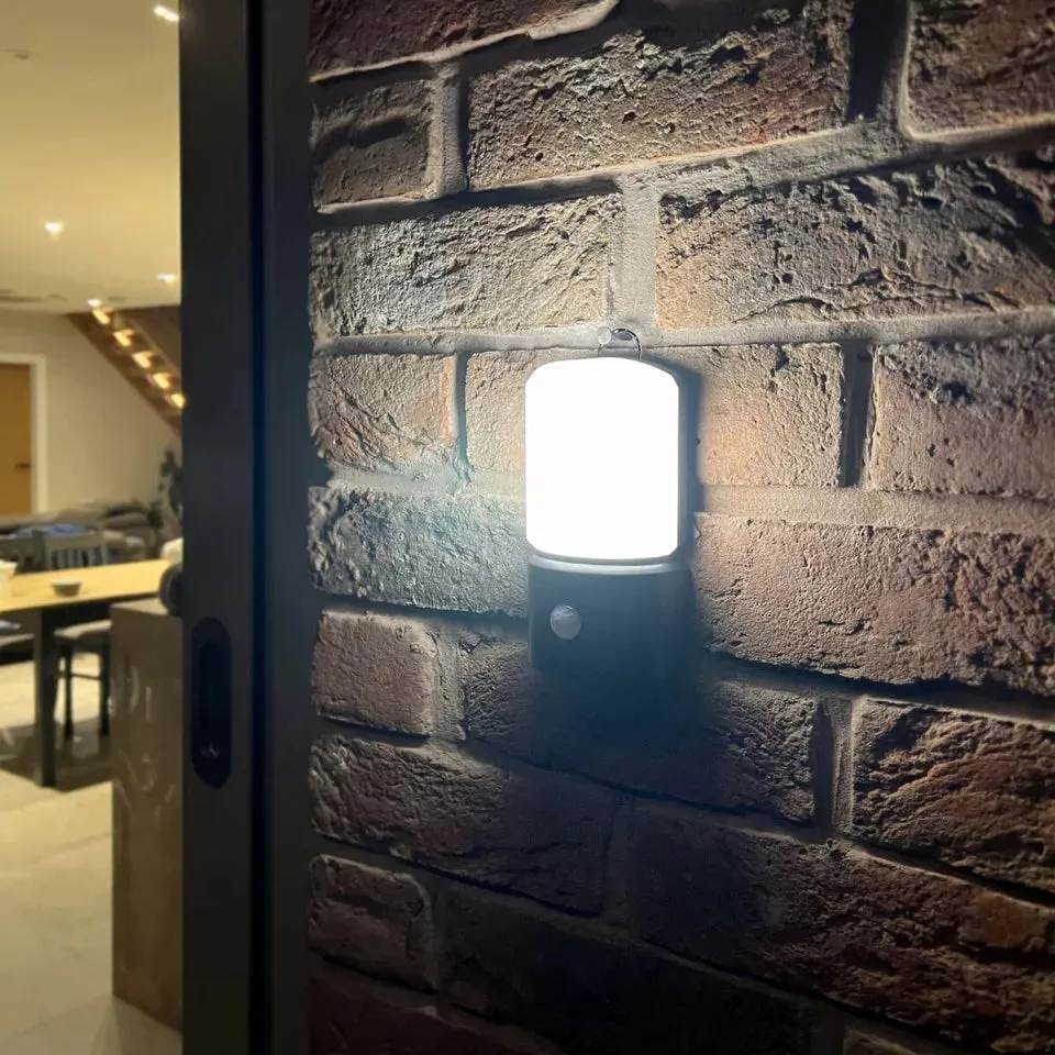 Battery-Powered LED PIR Motion Sensor Security Wall Light | Outdoor & Indoor Safety Light for House, Camping, and Garden