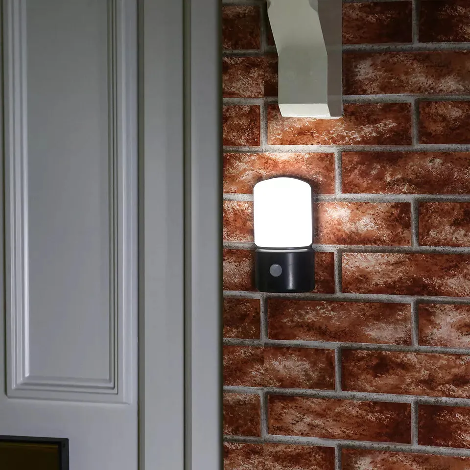 Battery-Powered LED PIR Motion Sensor Security Wall Light | Outdoor & Indoor Safety Light for House, Camping, and Garden