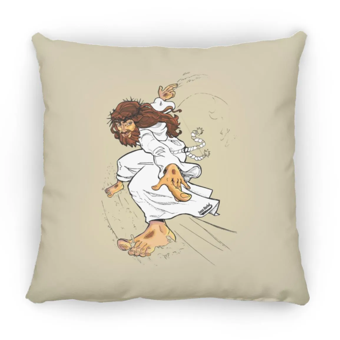 Big Jesus - Large Square Pillow