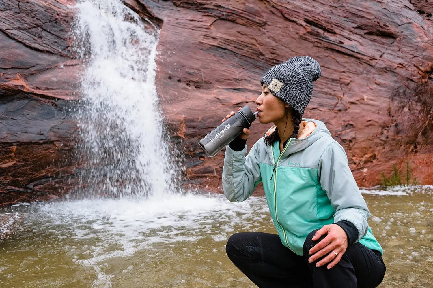 Bouteille Filtrante 2 tapes Bleu Sarcelle LifeStraw Go  | Camping | Fitnessterapy