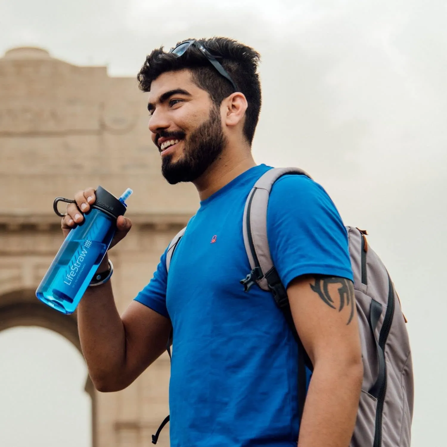 Bouteille Filtrante 2 tapes Bleu Sarcelle LifeStraw Go  | Camping | Fitnessterapy
