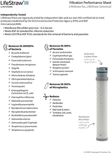 Bouteille Filtrante 2 tapes Bleu Sarcelle LifeStraw Go  | Camping | Fitnessterapy