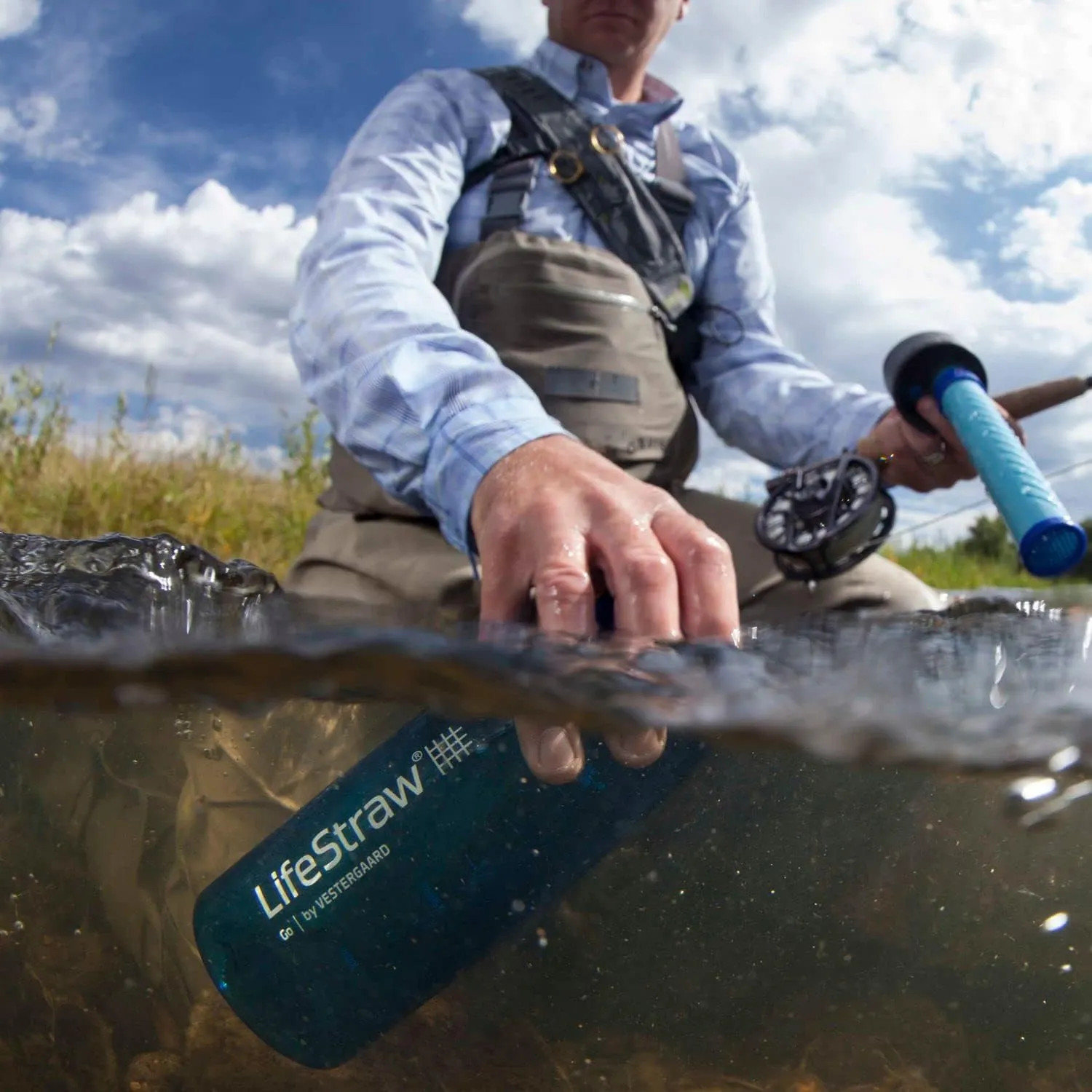 Bouteille Filtrante 2 tapes Bleu Sarcelle LifeStraw Go  | Camping | Fitnessterapy