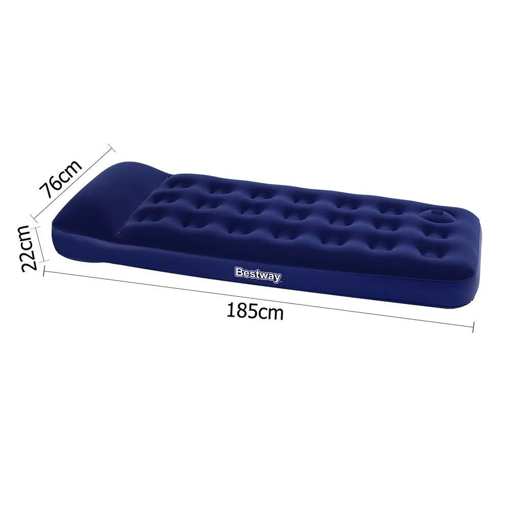 Camping Inflatable Air Bed Mattress - Built In Foot Pump - Single Size
