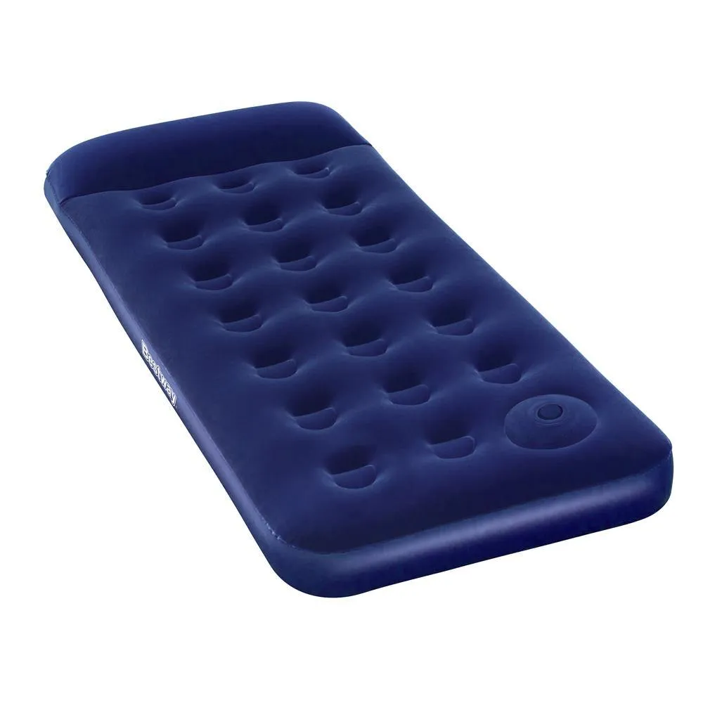 Camping Inflatable Air Bed Mattress - Built In Foot Pump - Single Size