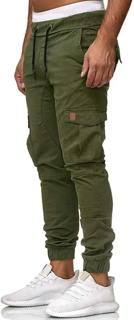 Cargo Pants for Men Big and Tall Pants Elastic Waist Trousers Mens Business Casual Pants Work Sports Cargo Pants Thin