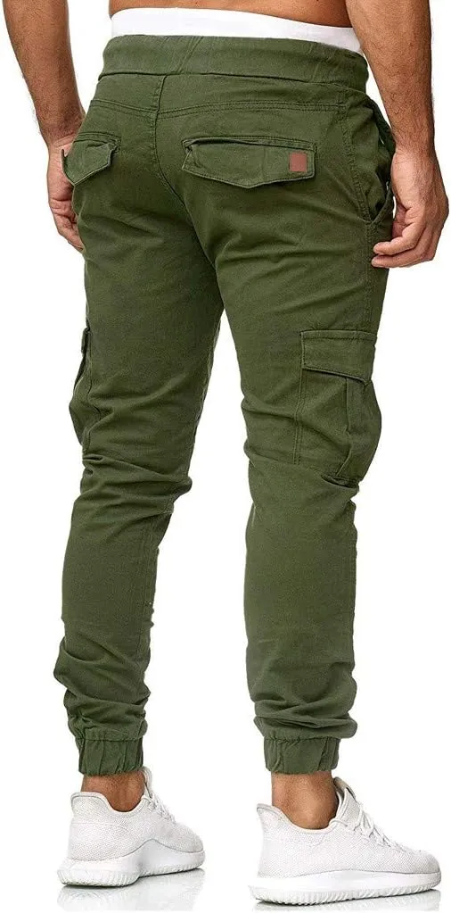Cargo Pants for Men Big and Tall Pants Elastic Waist Trousers Mens Business Casual Pants Work Sports Cargo Pants Thin