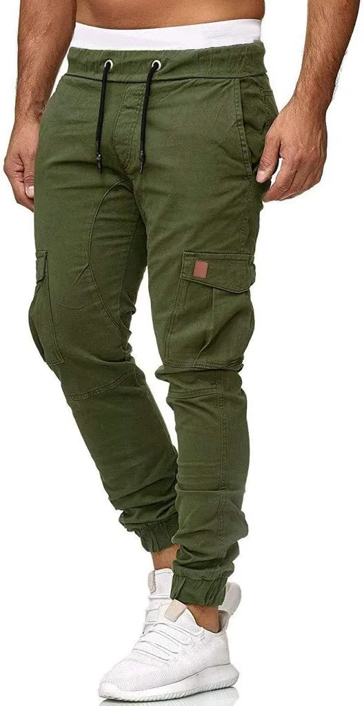 Cargo Pants for Men Big and Tall Pants Elastic Waist Trousers Mens Business Casual Pants Work Sports Cargo Pants Thin