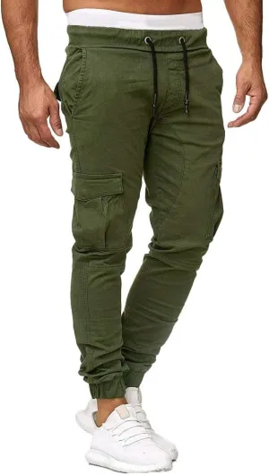 Cargo Pants for Men Big and Tall Pants Elastic Waist Trousers Mens Business Casual Pants Work Sports Cargo Pants Thin