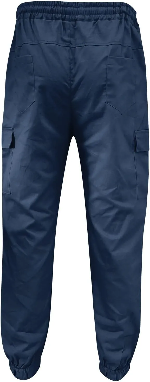 Cargo Pants for Men Work Work Pants Wild Drawstring Sports Jogger with Pockets Long Pants Men's Slim Fit Gym Running