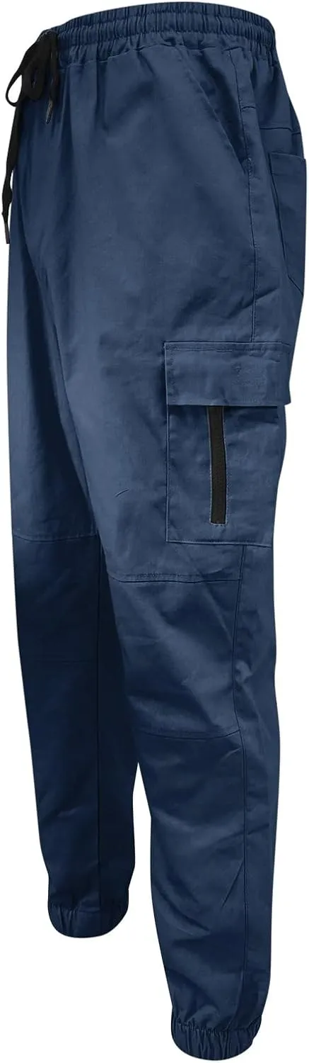 Cargo Pants for Men Work Work Pants Wild Drawstring Sports Jogger with Pockets Long Pants Men's Slim Fit Gym Running