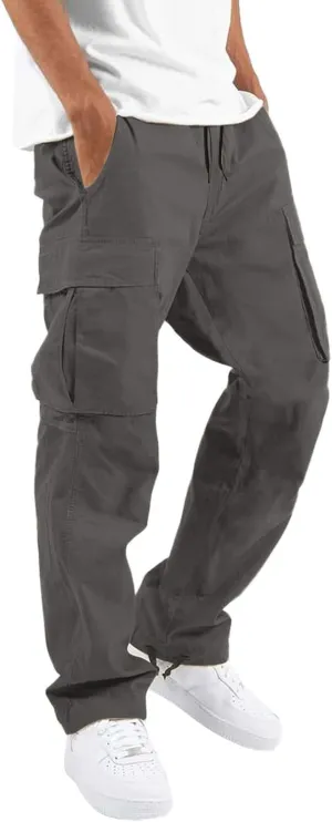 Cargo Trousers for Men Pants Hip Hop Letter Printed Street Hip Hop Jogging Sweatpants Casual Elastic Waist Trousers