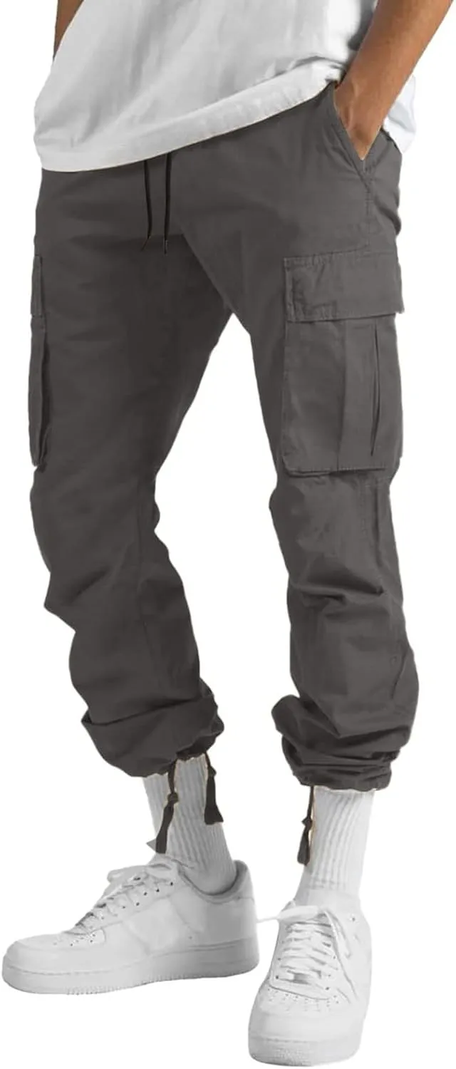 Cargo Trousers for Men Pants Hip Hop Letter Printed Street Hip Hop Jogging Sweatpants Casual Elastic Waist Trousers
