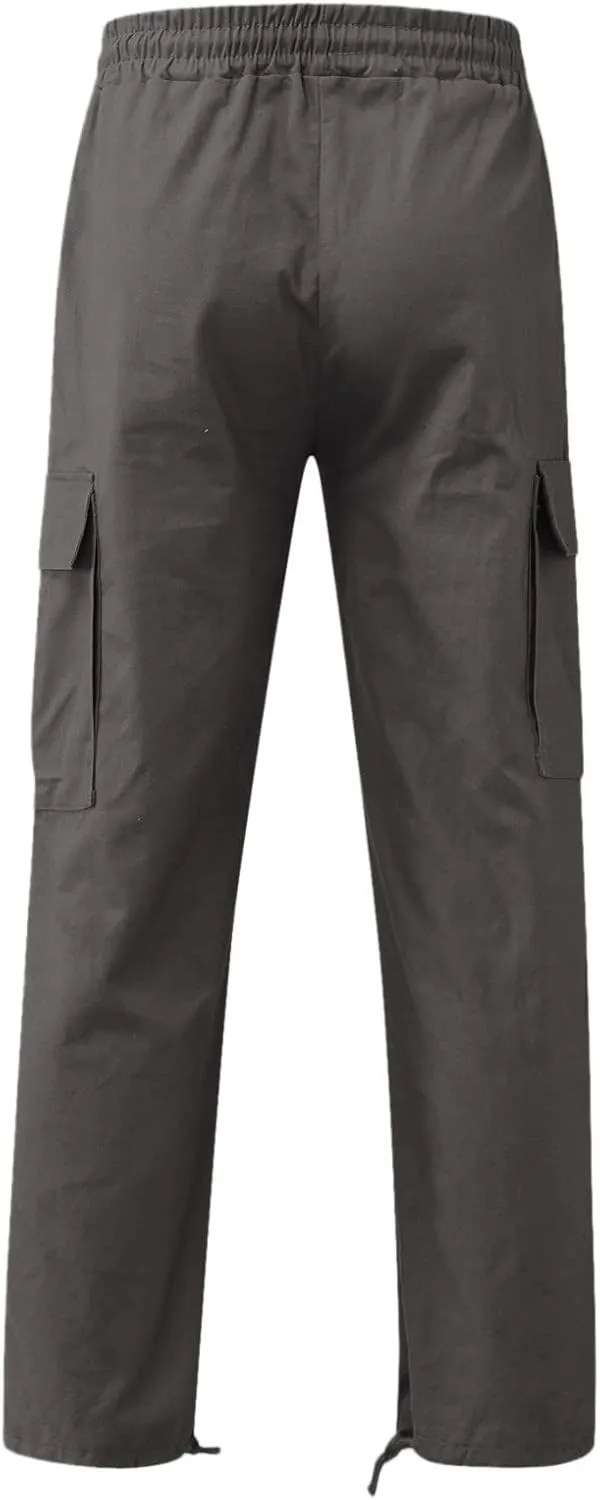 Cargo Trousers for Men Pants Hip Hop Letter Printed Street Hip Hop Jogging Sweatpants Casual Elastic Waist Trousers