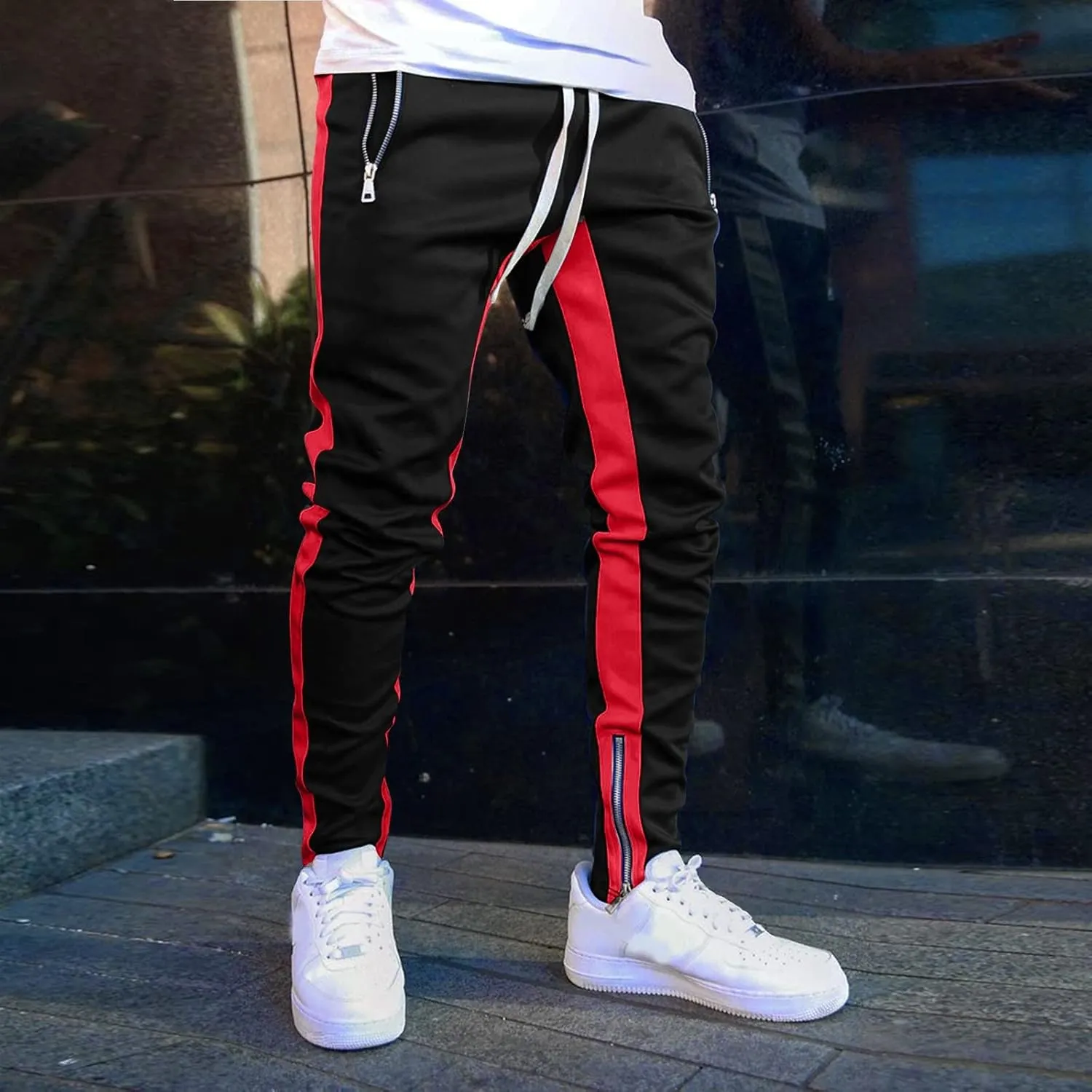 Cargo Trousers for Men Slim Jogger Pants Tapered Athletic Sweatpants for Jogging Running Exercise Gym Workout Mens