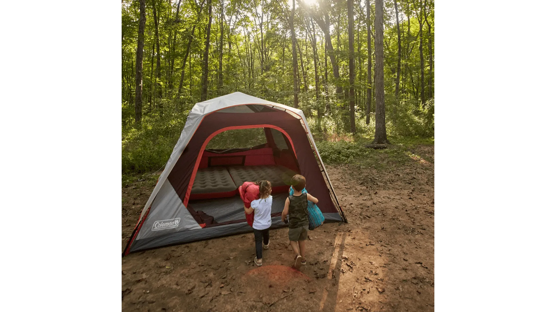 Coleman Skylodge 10-Person Instant Camping Tent With Weatherproof Screen Room - Blackberry