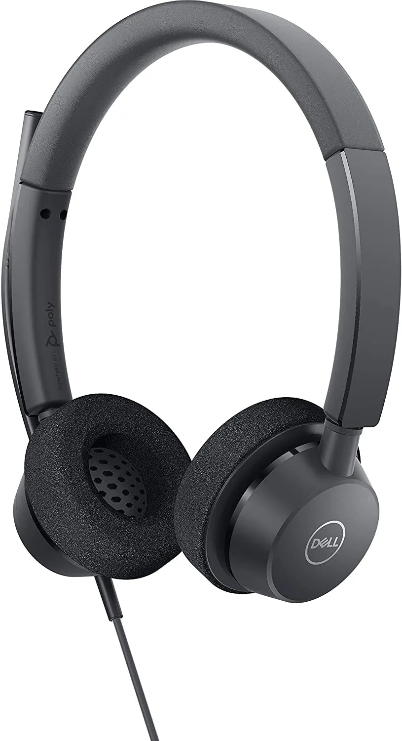 Dell Pro Stereo Headset - WH3022, Wired, USB, Adjustable Headband, Black - DELL-WH3022