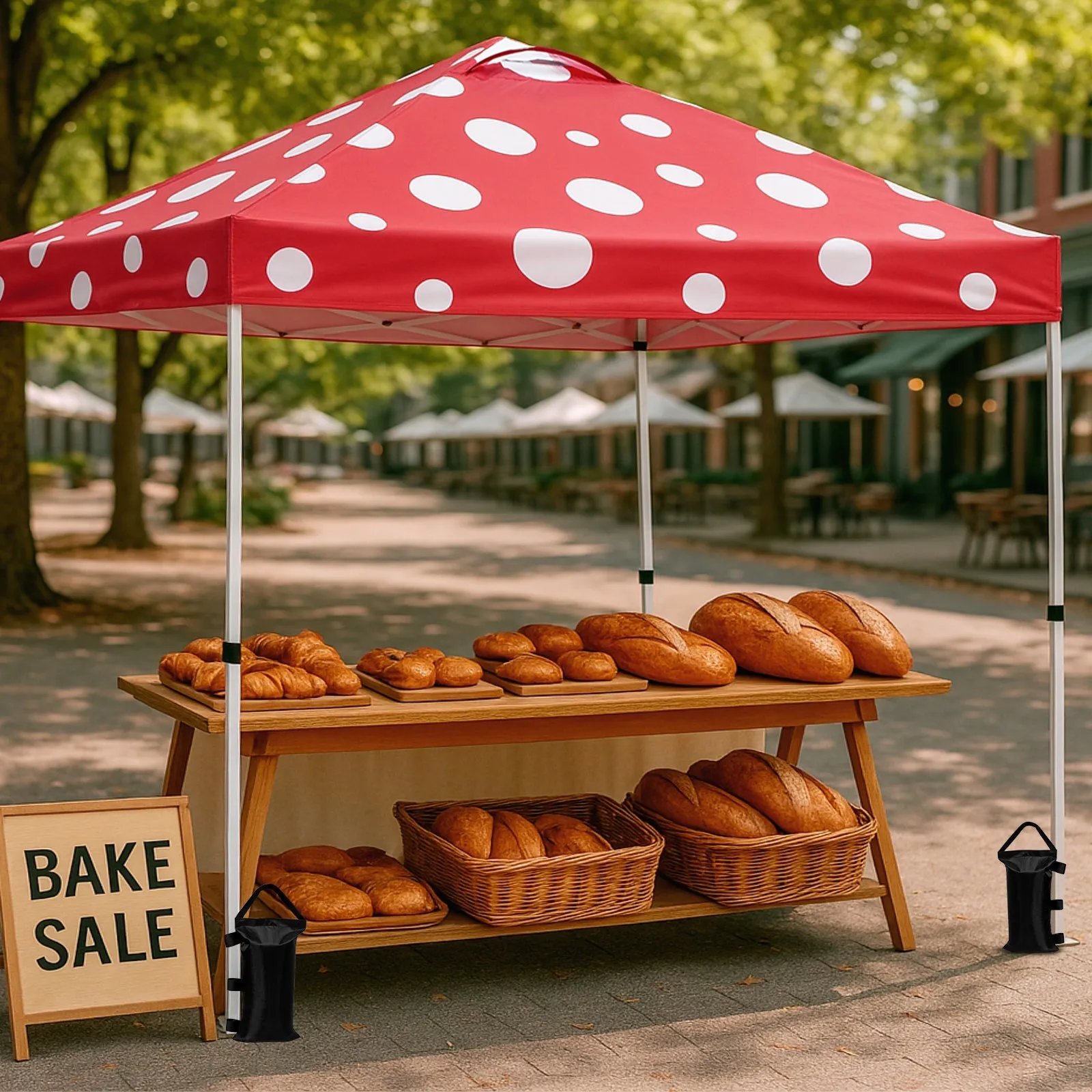 Easy Setup Straight Leg 10x10 Pop Up Canopy Tent Graphix Top w/ 100 sqft of Shade