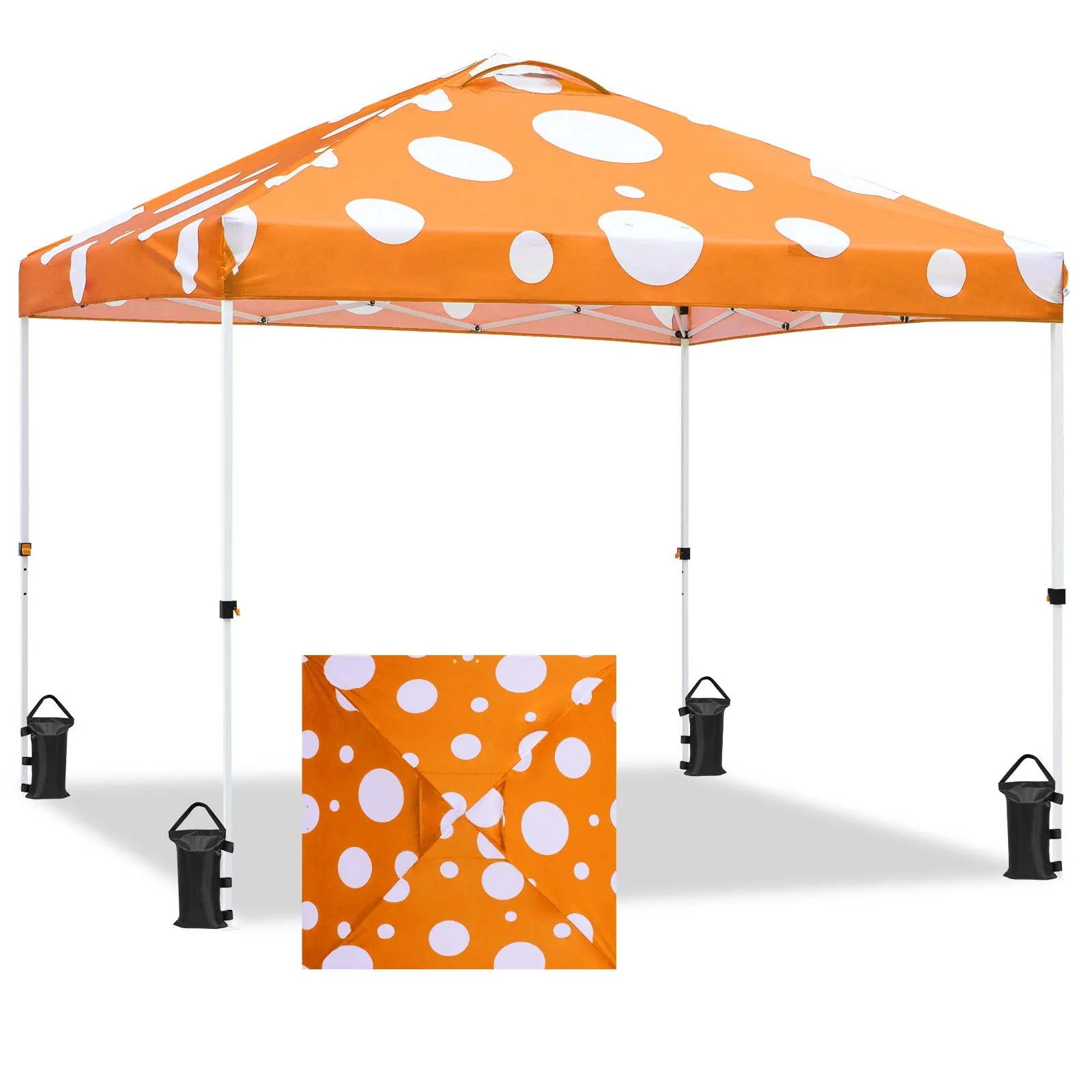 Easy Setup Straight Leg 10x10 Pop Up Canopy Tent Graphix Top w/ 100 sqft of Shade