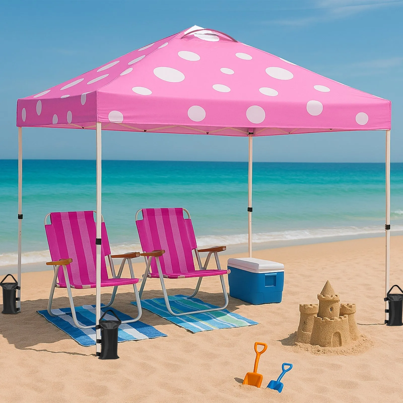 Easy Setup Straight Leg 10x10 Pop Up Canopy Tent Graphix Top w/ 100 sqft of Shade