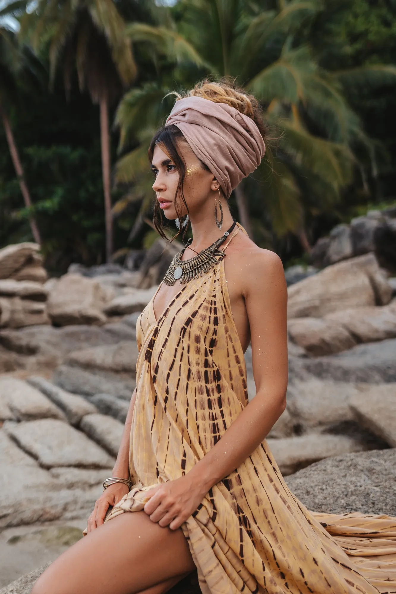 Headscarf Wrap Rachini Desert Rose