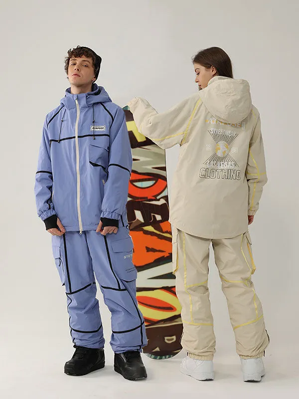 Men's Air Pose Mountain Breaker Stripe Cargo Snow Jacket & Pants