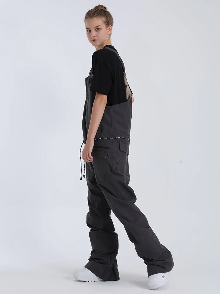 Men's Dark Grey Overalls Snowboard Ski Bibs Pants