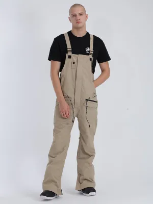 Men's Khaki Overalls Snowboard Ski Bibs Pants