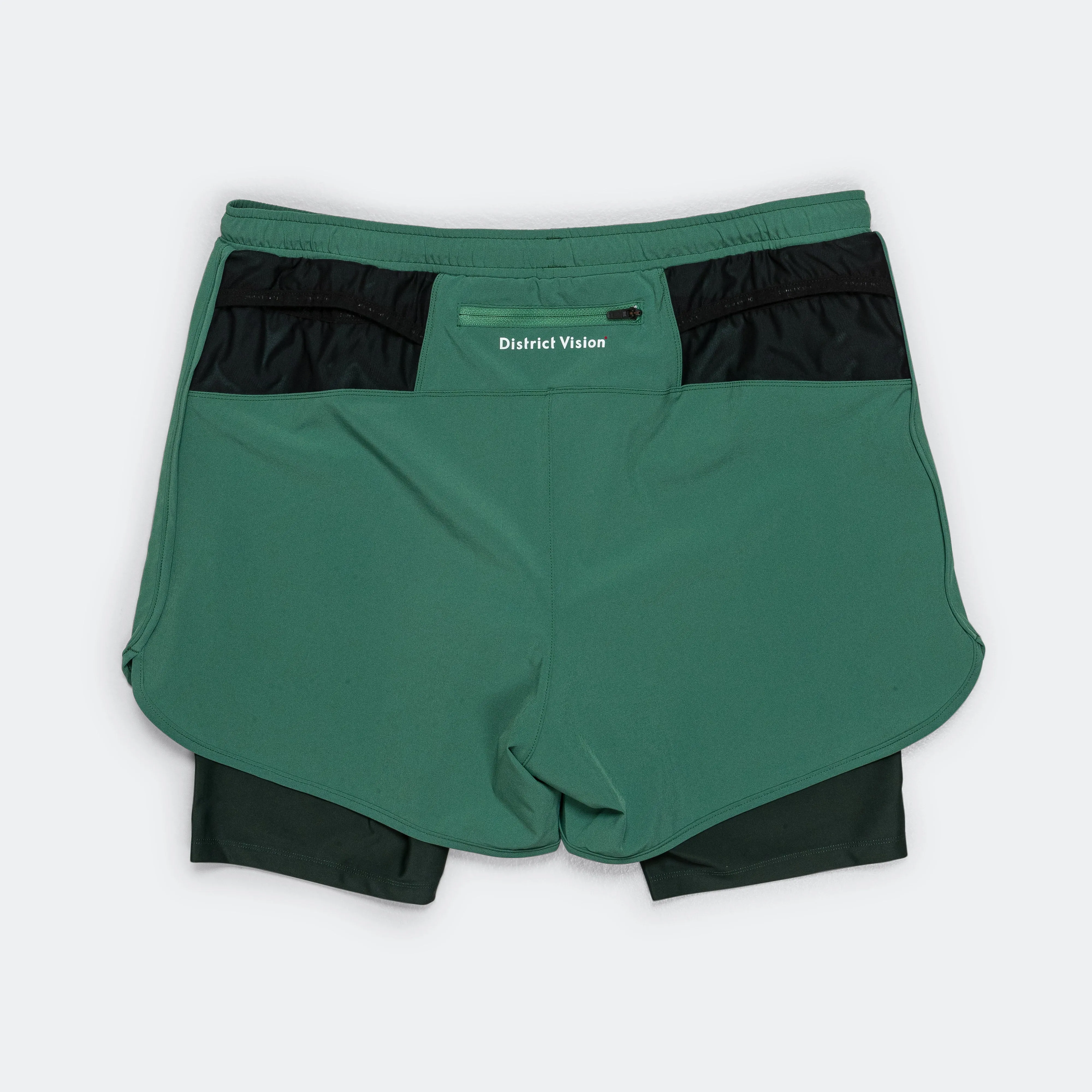 Mens Layered Pocketed Trail Shorts - Pine