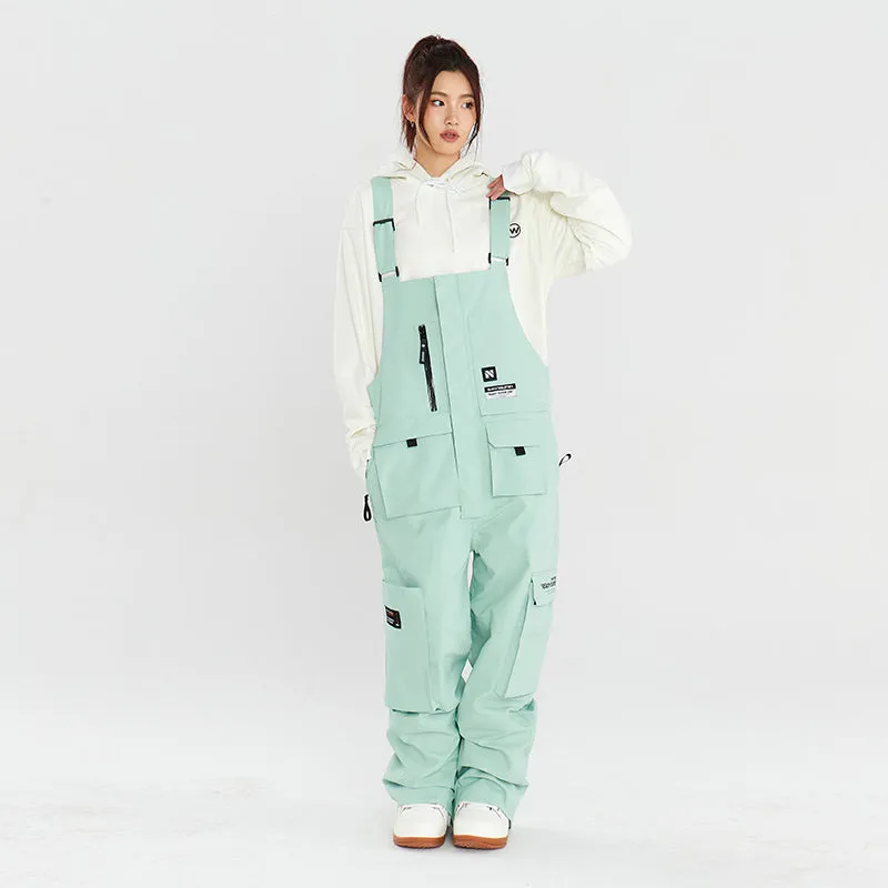 Men's Nandn Pockets Fun Snowboard Bibs Snow Pants