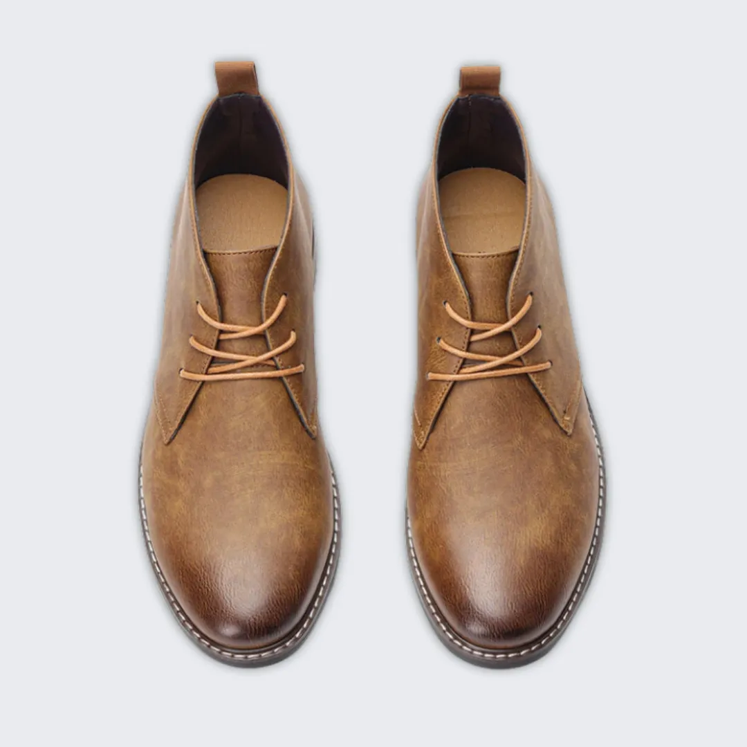 Men's Premium Brown Leather Ankle Boots - Comfort & Style