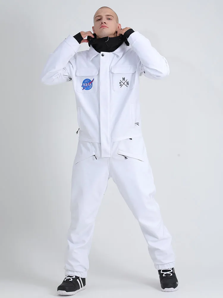 Men's Slope Star White One Picece Snowboard Ski Suits