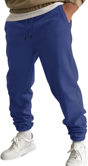 Mens Sweatpants with Pockets Big and Tall Joggers Cotton Drawstring Chino Cargo Pants Hiking Outdoor Twill Track Pants