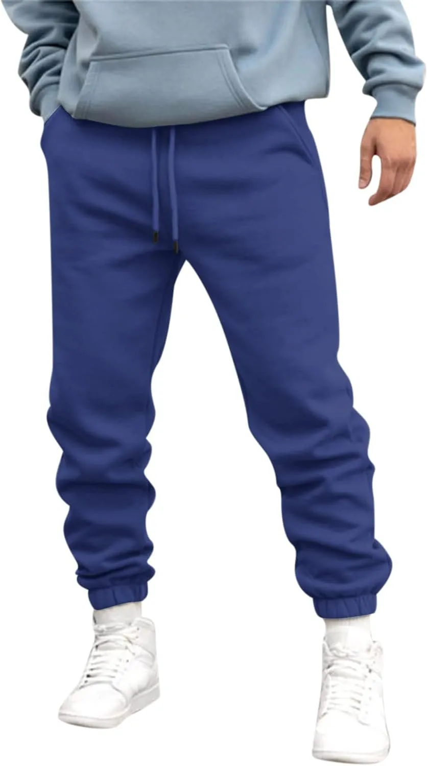 Mens Sweatpants with Pockets Big and Tall Joggers Cotton Drawstring Chino Cargo Pants Hiking Outdoor Twill Track Pants