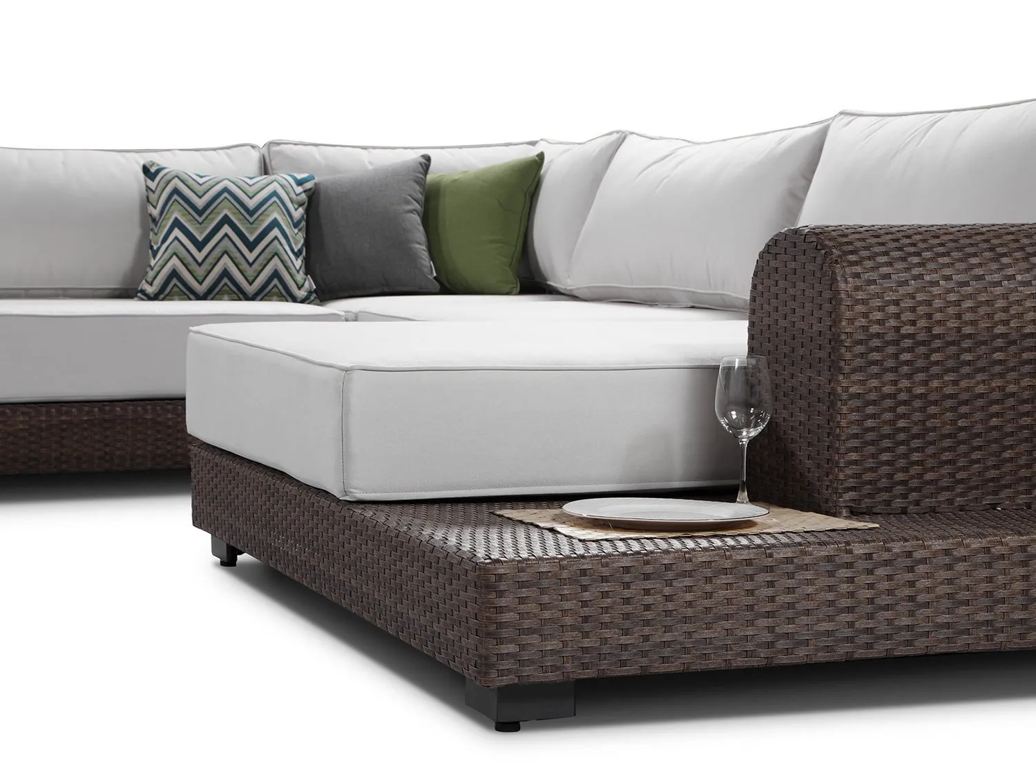 Milano Large Sunbrella Rattan Garden Corner Sofa Set *Pre Order*