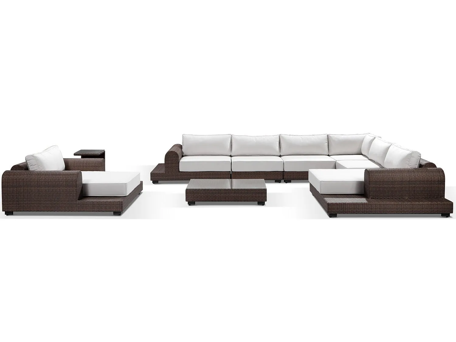 Milano Large Sunbrella Rattan Garden Corner Sofa Set *Pre Order*