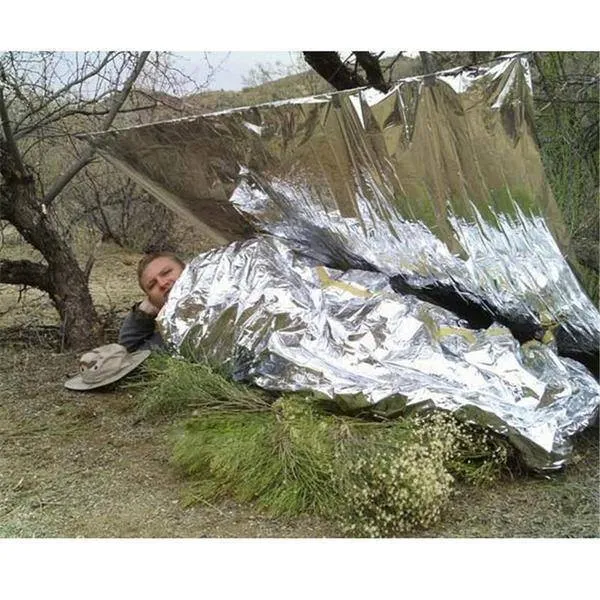 Pack of 10 - Large Emergency Survival Blankets 210x130cm, Outdoor Thermal Silver