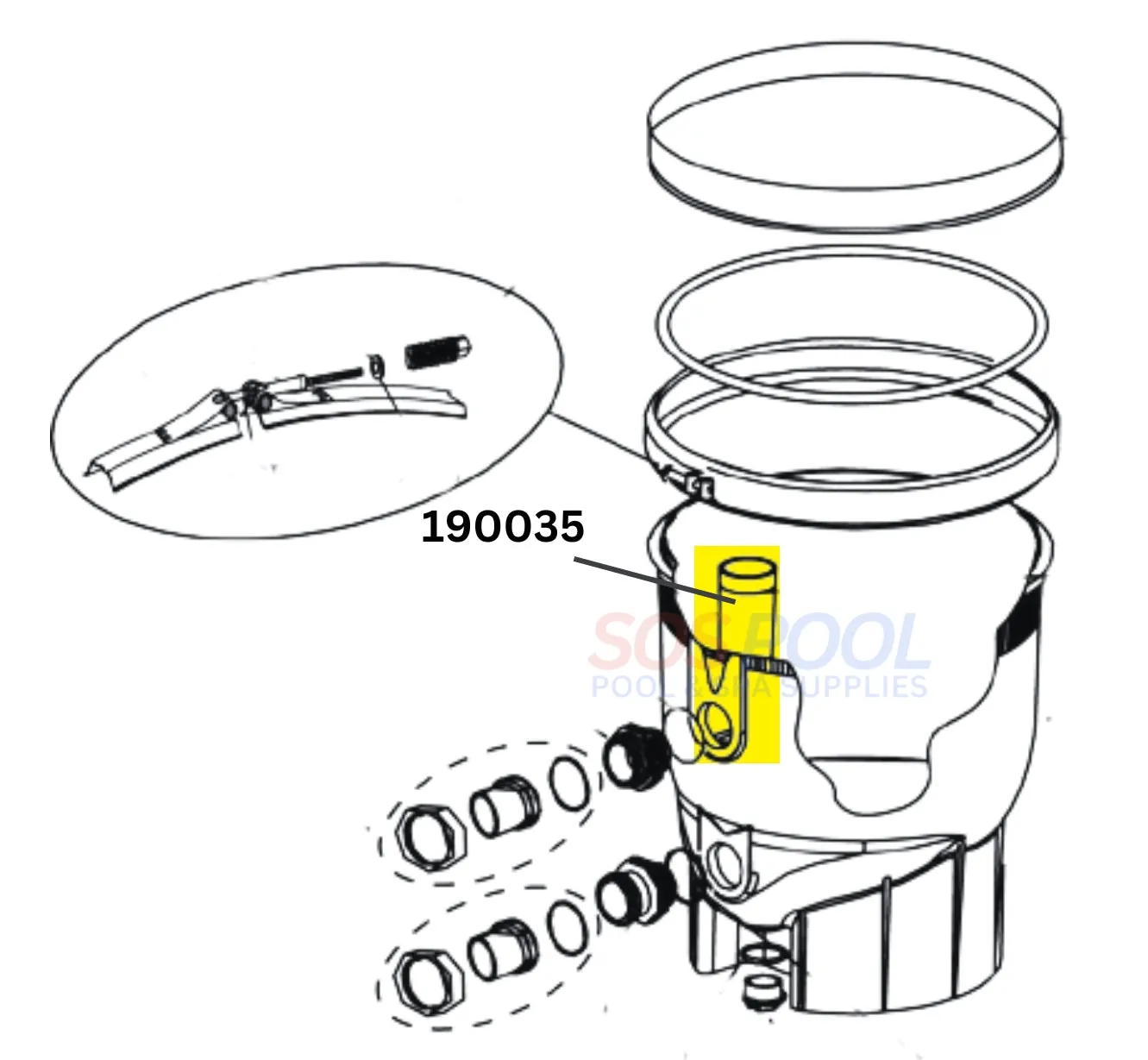 Pentair FNS Plus Standpipe Outlet Assembly | 36 Square Ft FNS Filter Standpipe Outlet | 190035