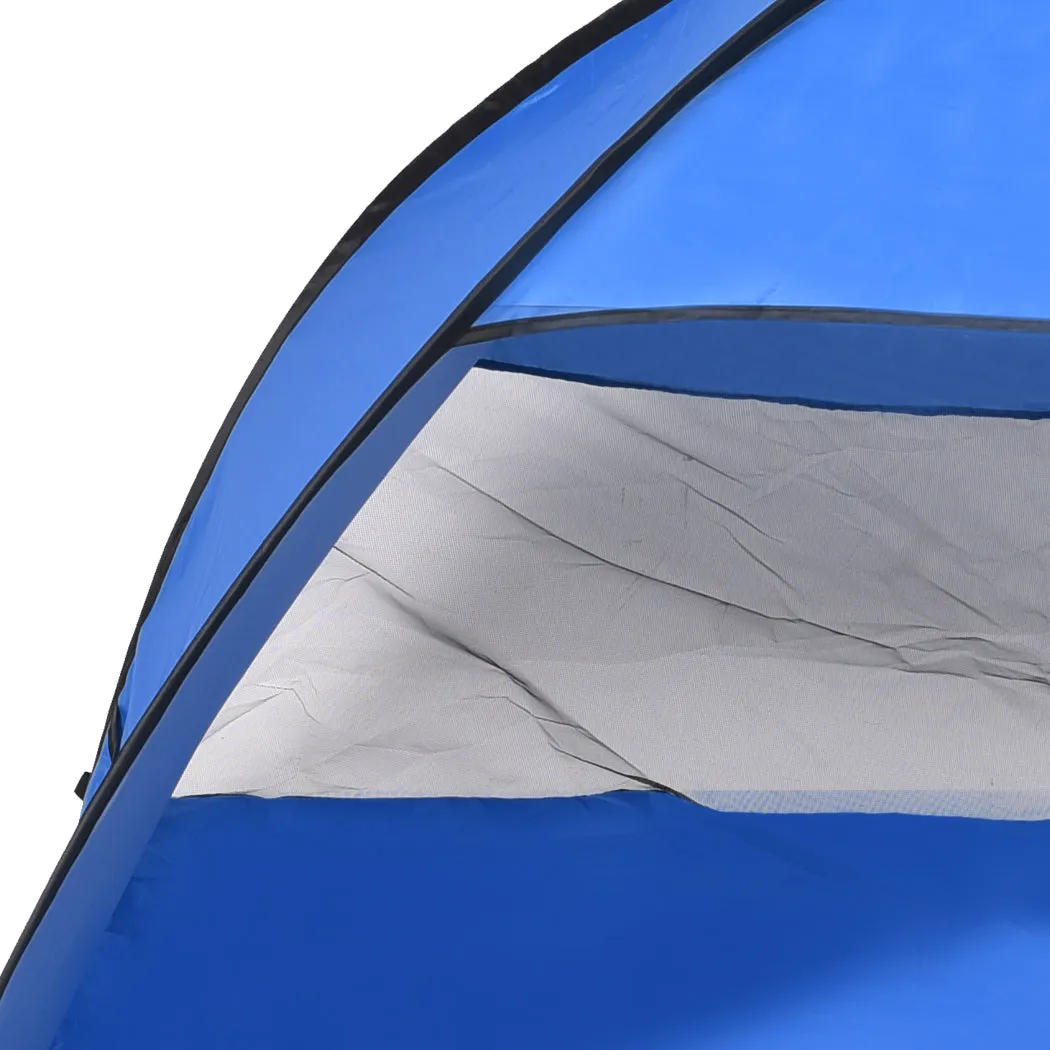 Pop Up Beach Tent Camping Portable Shelter Shade 4 Person Tents Fish Blue